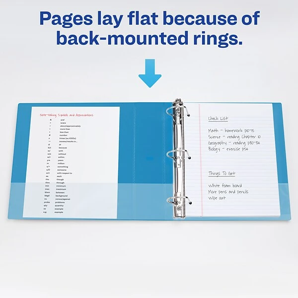 Avery Nonstick 2" 3-Ring View Binder, Light Blue (05501) 9 Avery Nonstick 2" 3-Ring View Binder, Light Blue (05501) - Image 7