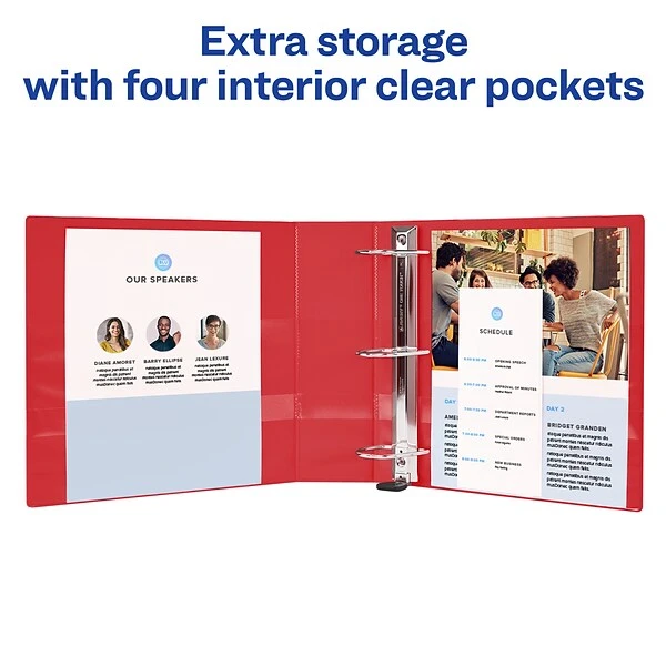 Avery 4" 3-Ring View Binder, Red (79326) 7 Avery 4" 3-Ring View Binder, Red (79326) - Image 5