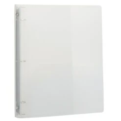 JAM Paper Designders 3/4" 3-Ring Flexible Poly Binder, Clear Glass Twill (750T1CL)