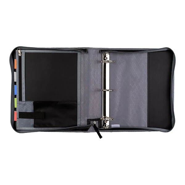 Five Star 2" 3-Ring Zipper Binder, Black/Gray (29052IT8) 4 Five Star 2" 3-Ring Zipper Binder, Black/Gray (29052IT8) - Image 2