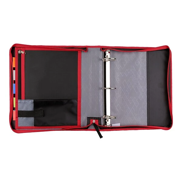 Five Star 2" 3-Ring Zipper Binder, Black/Red (29052CE8) 4 Five Star 2" 3-Ring Zipper Binder, Black/Red (29052CE8) - Image 2