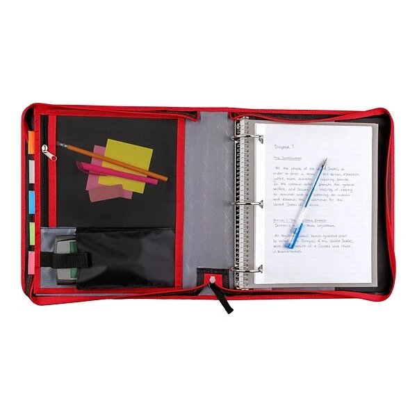 Five Star 2" 3-Ring Zipper Binder, Black/Red (29052CE8) 5 Five Star 2" 3-Ring Zipper Binder, Black/Red (29052CE8) - Image 3