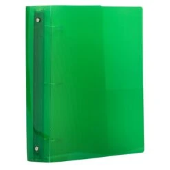 JAM Paper Designders 2" 3-Ring Flexible Poly Binder, Green Glass Twill (820T2GR)
