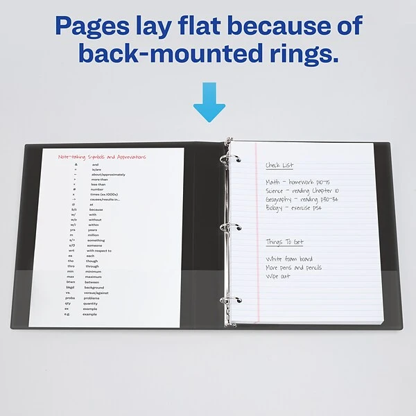 Avery Showcase Economy 1" 3-Ring View Binder, Black (19600) 7 Avery Showcase Economy 1" 3-Ring View Binder, Black (19600) - Image 5