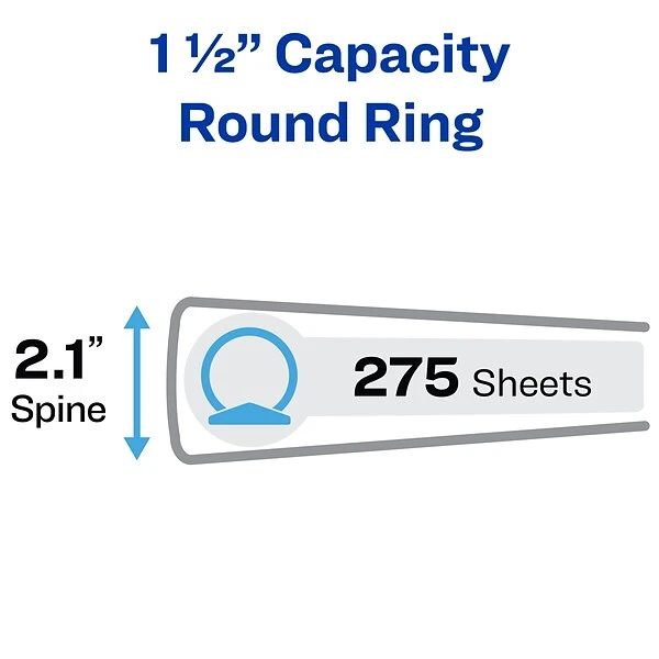 Avery Showcase Economy 1 1/2" 3-Ring View Binder, White (19651) 3 Avery Showcase Economy 1 1/2" 3-Ring View Binder, White (19651)