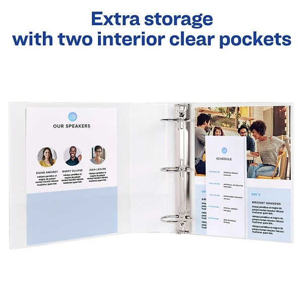 Avery Showcase Economy 1 1/2" 3-Ring View Binder, White (19651) 5 Avery Showcase Economy 1 1/2" 3-Ring View Binder, White (19651) - Image 3