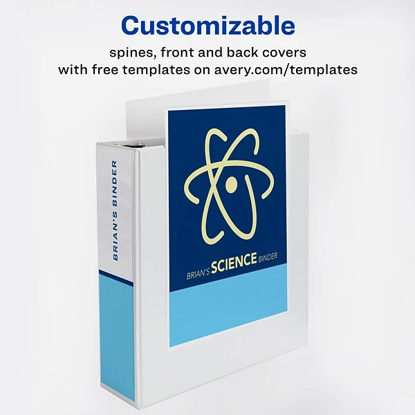 Avery Durable Standard 3" 3-Ring View Binder, White (09701) 4 Avery Durable Standard 3" 3-Ring View Binder, White (09701) - Image 2