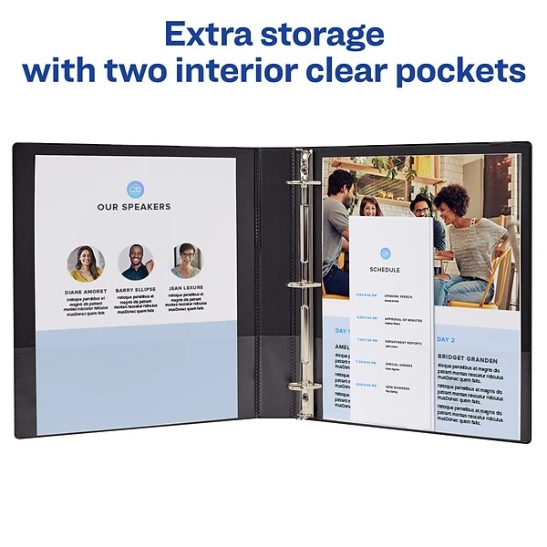 Avery Mini Durable Standard 1" 3-Ring View Binder, Black (17167) 6 Avery Mini Durable Standard 1" 3-Ring View Binder, Black (17167) - Image 4