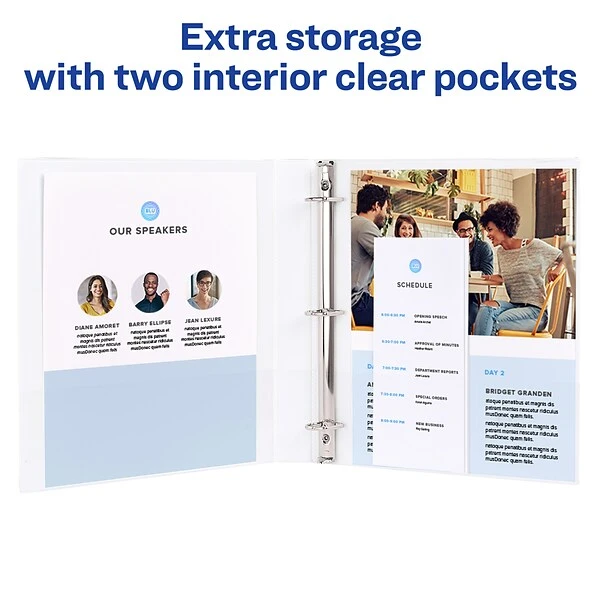 Avery Durable 1" 3-Ring Legal View Binder, White (16500) 5 Avery Durable 1" 3-Ring Legal View Binder, White (16500) - Image 3