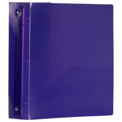 JAM Paper Designders 2" 3-Ring Flexible Poly Binders, Purple Glass Twill (64244)