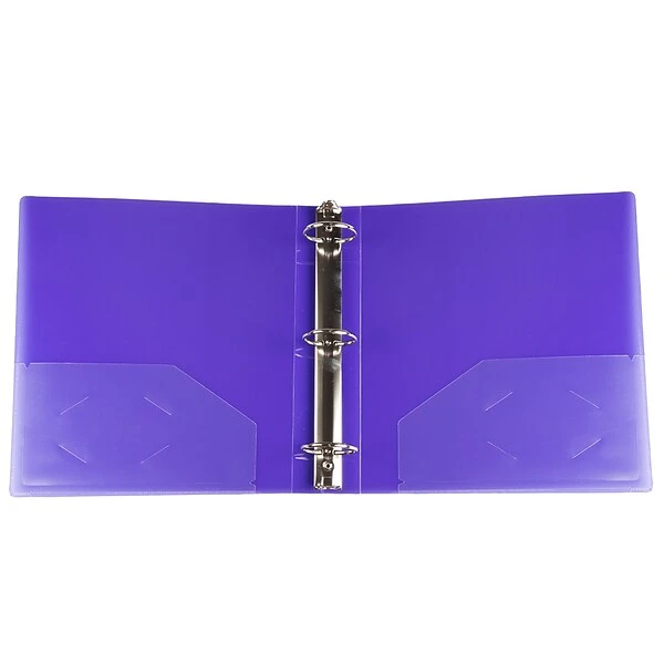 JAM Paper Designders 2" 3-Ring Flexible Poly Binders, Purple Glass Twill (64244) 4 JAM Paper Designders 2" 3-Ring Flexible Poly Binders, Purple Glass Twill (64244) - Image 2